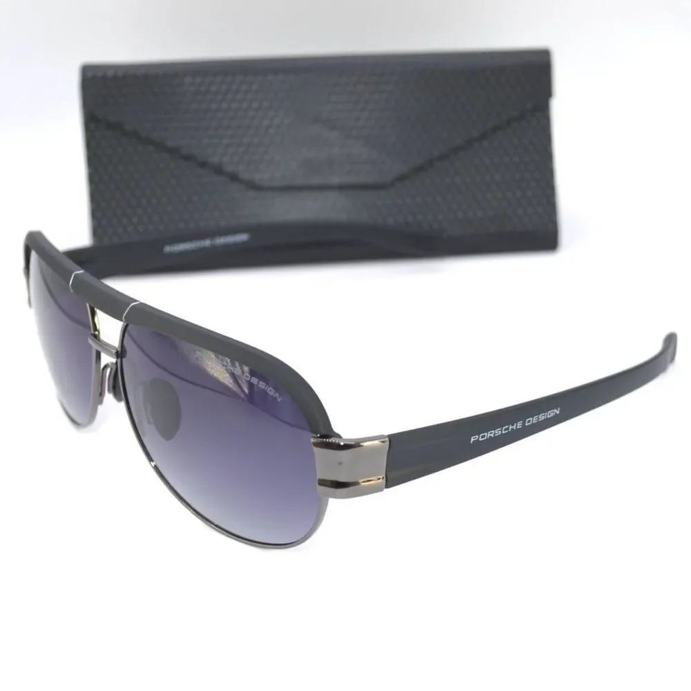 Porsche Design Men Sunglasses Matte Black Gunmetal | New | No Case  62-13-138